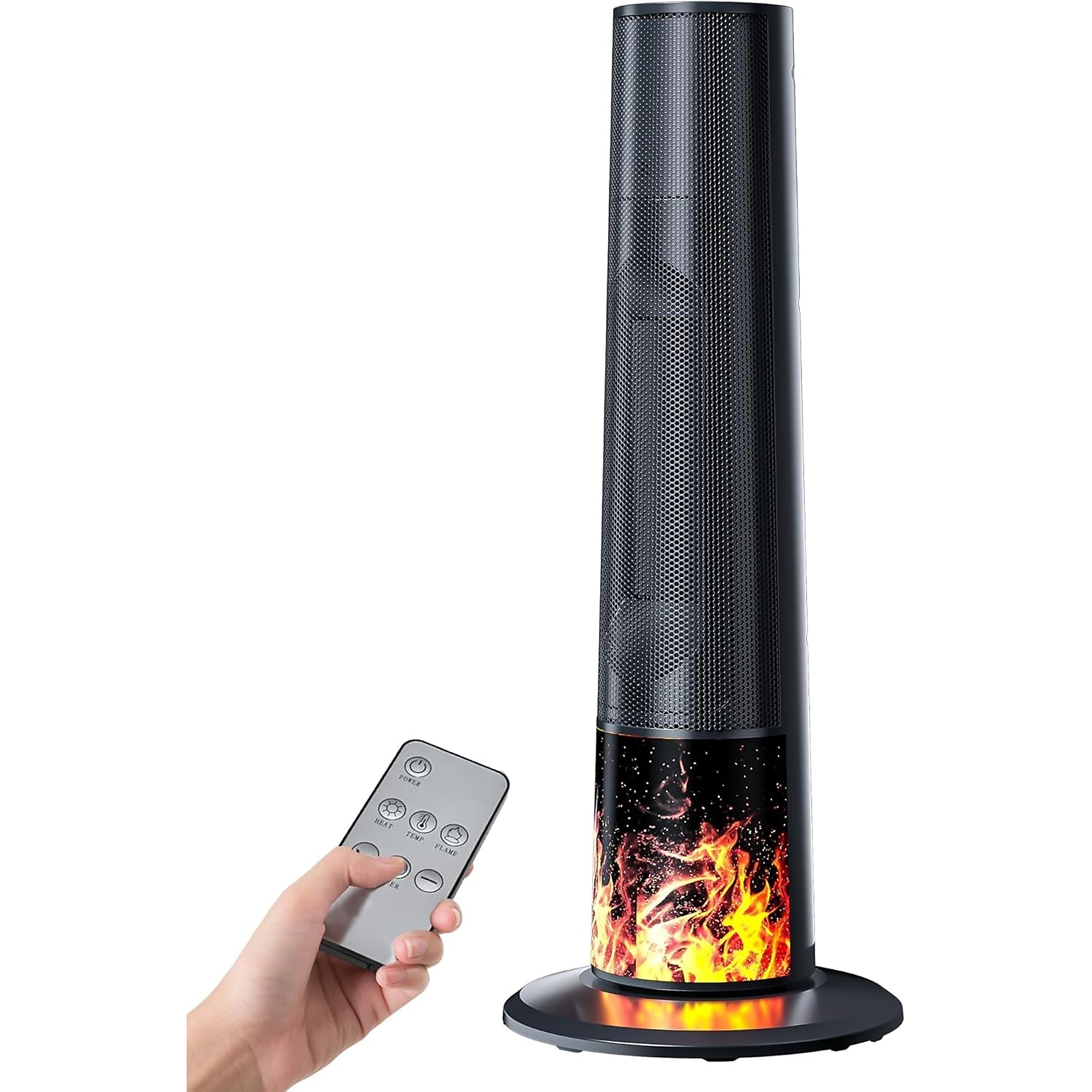 EdenDirect Electric Space Heater — 1000W/1500W, PTC Ceramic, 60° Oscillation, Remote, Timer, Thermostat, Model# NTEBL-HEATER-001